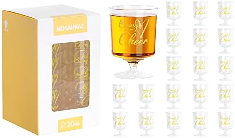 Mosahkaz Shot Gixses, 2 onças de mini copos de plástico conjunto de 20/tiros de festa à prova de quebra/copos de plástico reutilizáveis/perfeito para festa de casamento de solteiro e decorações de chuveiro de noiva