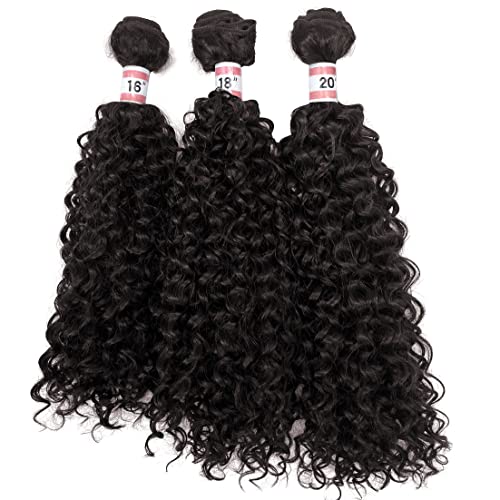 Facotos de cabelo cacheados curiosos 16 18 18 polegadas de 20 polegadas naturais de cabelo cacheado preto e mole