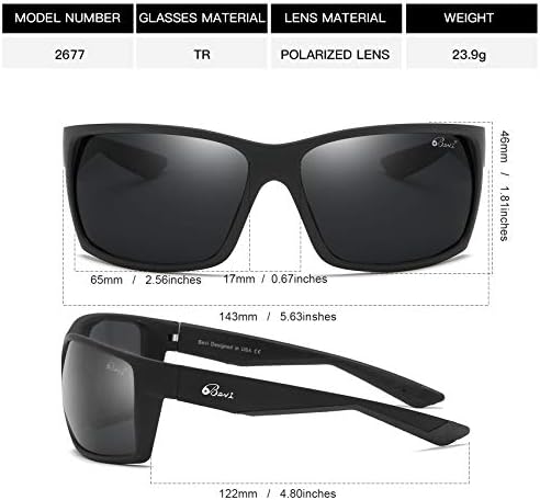 Óculos de sol esportivos polarizados bevi desconhecimentos TR90 Frame e Protection UV 400 para homens e mulheres andando de bicicleta dirigindo golfe