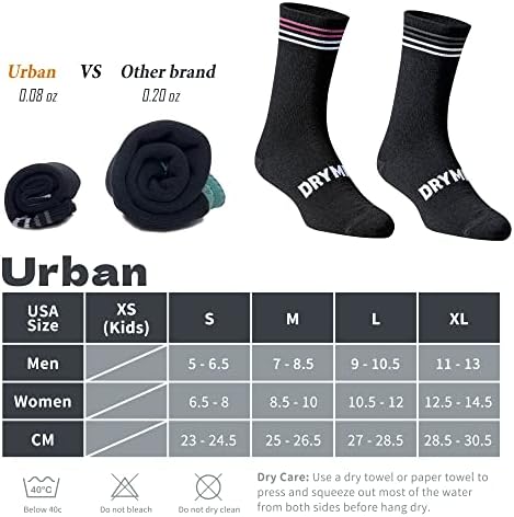 Meias impermeáveis ​​urbanas drynes, meias impermeáveis ​​de inverno ultra fino para homens e mulheres, golfe, ciclismo, corrida - tripulação