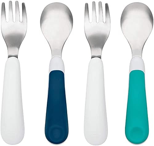 Oxo Tot Training Fork and Spoon Conjunto, Teal/Marinha…