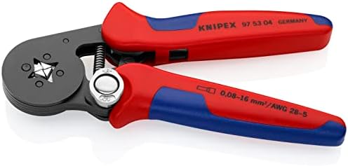 Knipex Tools 97 53 04 Alicates de crimpagem para mangas finais com acesso lateral 0,08-10/16mm