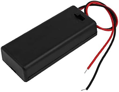 X-Dree 2 fios cobertos portador de bateria para 2 x 1,5V AAA Bateria (Estuche con Soporte de Batería Cubierto de 2 Alambres para 2 Pilas de 1.5V AAA