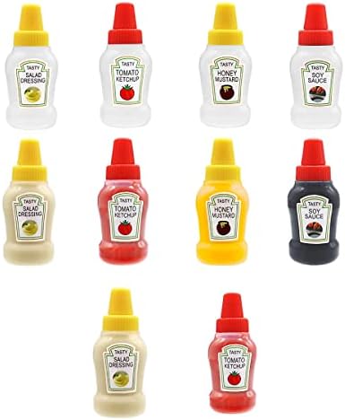 10 PCs mini garrafa de ketchup mini garrafas de condimento de mel aperto garrafas de aperto 25 ml de condimento Squeeze garrafa de molho portátil recipiente