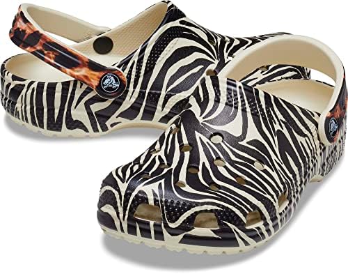 CROCS MENINO MENINO CLÁSTICA PRIMAGEM DE PERMURAÇÃO EMPRESSÃO | Zebra e sapatos de leopardo