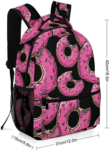 Donuts Backpack Bookbag fofo engraçado gráfico impresso para livros viagens de estudo