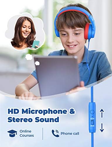 ICLEVER HS19 Crianças fones de ouvido e fones de ouvido de gato HS20, Volume seguro Limited, som estéreo, bandeira dobrável, ajustável,