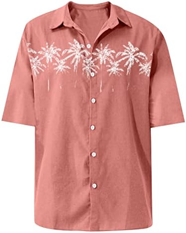 Camisas de vestido de manga curta masculinas Blusa de impressão regular Butas casuais camisetas tops havaianos casuais