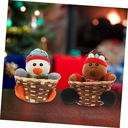 Nolitoy 2pcs Christmas Presente Decoração de cesta de decoração Desktop Decor de recipiente de vegeta
