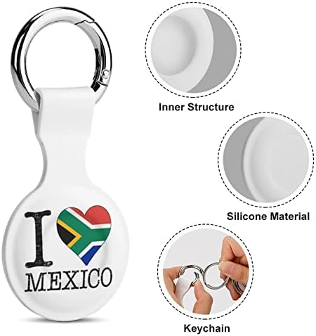 Love South_Africa Mexico Caso de proteção compatível com o suporte do localizador anti-perdido Airtag para a carteira de colarinho