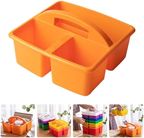 CABILOCK 2PCS armazenamento caddy arte multi-ferramenta Plástico aluno multifuncional compartimentos laranja para exibir pincel