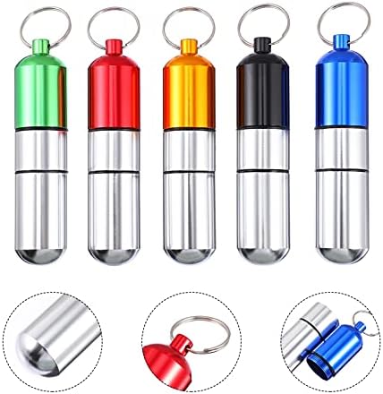 Chave de metal espetado 5pcs colorir recipientes de vitaminas para cápsula Travel Portable Hold Hold Multi-Seção Novel Alongamento