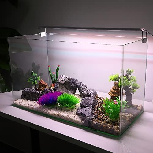 Vocoste 1 PC Bola de grama de aquário artificial, plástico aquático de grama pequena para a decoração de simulação de paisagem de tanques de peixes, verde azul roxo, 3,15x5,71 polegadas