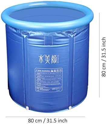 G Ganen Banho de gelo Tuba de hidromassagem unissex portátil dobrável inflável 3 camadas PVC Spa de banheira independente para atletas, 31,5 polegadas azul