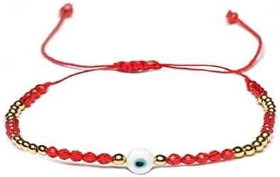 Braceletes de Olhos do Mal do Nomano para homens meninas meninos Red Jóias minimalistas de pulseira de cristal ajustáveis