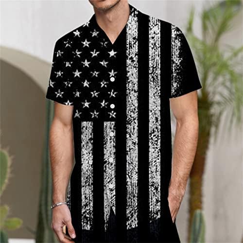 BMISEGM Summer Mens Beach Camisetas Mens 3D de impressão digital Pocket Buckle lapela de capa curta Botão de camisa para baixo