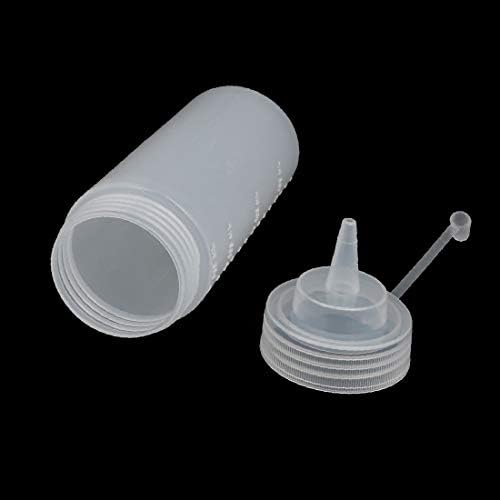 X-Dree 360ml Plástico Plastic renda redonda Garrafa de óleo Clear 5pcs (novo LON0167 360ml Plastic com ponta reta renda