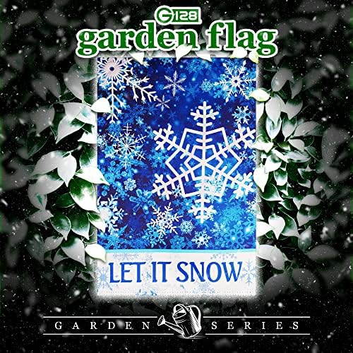 G128 Bandeira do jardim Decoração de Natal Let It Snow Snowflakes 12 x18