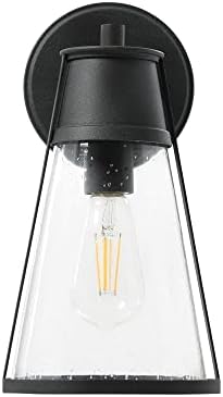 Robert Stevenson Lighting Jaxon - Metal and Seedy Glass Outdoor Wall Scona, zinco angustiado