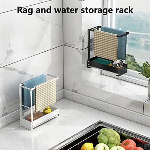 Porta de esponja de pia da cozinha Fourmor com pano de prato de pano de pano de rack de cozinha de cozinha stand esponja