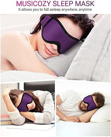 Máscara de sono musicozy para homens mulheres, 3D Bloco de máscara de olho para dormir respirável Blockout macio de seda