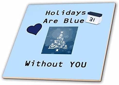 Imagem 3drose das palavras férias são azuis sem você com símbolos de férias - ladrilhos