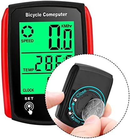 Yapthes Wireless Bike Computer, Speedômetro de bicicleta à prova d'água com tela LCD, para ciclismo interno/externo vermelho preto | computadores de ciclismo