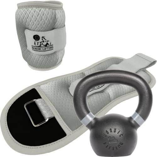 Posos de pulso no tornozelo 1 lb com kettlebell 13 lb