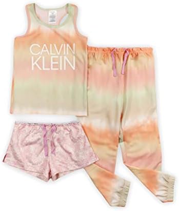 Calvin Klein Girls Sleepwear Tampo Tampa e Shorts PJ e Pijama Pant Sleep Setent