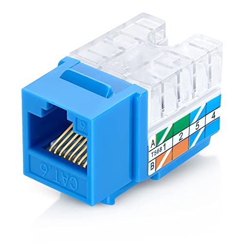 Everest Media Solutions Bundle - 2 itens: RJ45 CAT5E Passe através dos conectores, pacote de 100 + rj45 Cat6 / 5e Keystone Jacks, 50