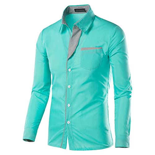 Maiyifu-gj mass de manga longa camisas elegantes camisetas de retalhos de retalhos de botão casual para baixo camisa de colarinho virado para baixo com bolsos