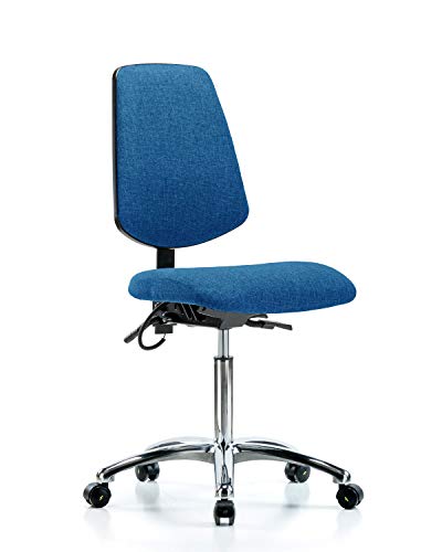 Labtech Seating LT41092 ESD FAST MEDURO Cadeira de Banco Média Cromada Base Crome, Tilt, Esd Casters Azul