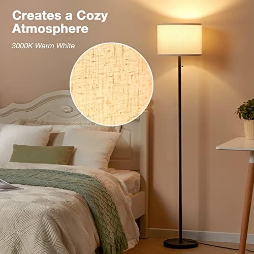 Lâmpada de piso de Ambimall para o quarto, luminária de piso LED de 3 temperatura de cor com interruptor de corrente, lâmpadas
