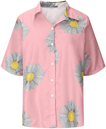 Roupas Fashion Manga curta Button Up Lounge Blouse Shirt para Ladies Summer Summer Fall Top Av Av