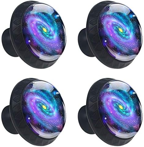 4 PCs Spiral Galáxia Gabinete Botões Redonda Gaveta de Vidro Pulls Para Móveis de Cozinha Hardware Cleca de Cleca
