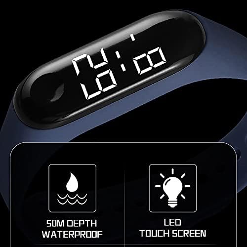 MLLKCAO 1 PCS LED Digital LED Sports Watch, Relógio universal de relógio universal à prova de água LED LED Digital Silicone Strap Creative Hand Ring Electronic Watch, White