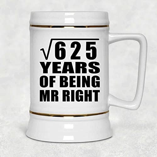 Projeto Raiz quadrada do 25º aniversário de 625 anos de ser Mr Right, 22oz de caneca de tanque de cerâmica de cerveja de 22oz com