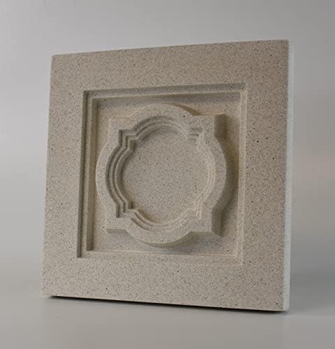 O Pineapple Grove projeta o ornamento de placa de ladrilhos 3D da arquitetura Bas Relief Sculpted, pedra fundida, design de fénestella, 9,5 x9.5 para suspensão de parede ou tela de mesa