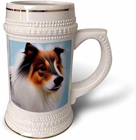 3drose legal engraçado fofo shetland sheepdog sheltie cachorro cachorro picasso. - 22 onças de caneca