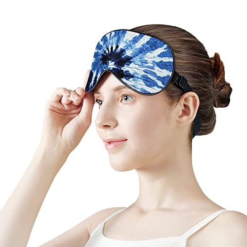 Máscara de olho de corante azul com alça ajustável para homens e mulheres noite de viagem para dormir uma soneca