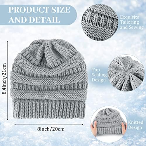 12 PCS Conjunto de inverno mais quente, incluindo lapidação de chapéus de malha, luvas de tela de toque de cachecol