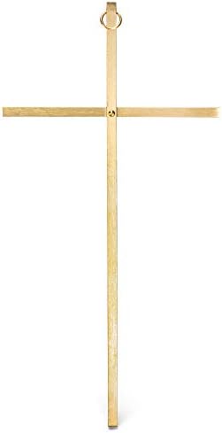 Dicksons Goldtone de 8 polegadas de metal decorativo de parede suspensa cruz