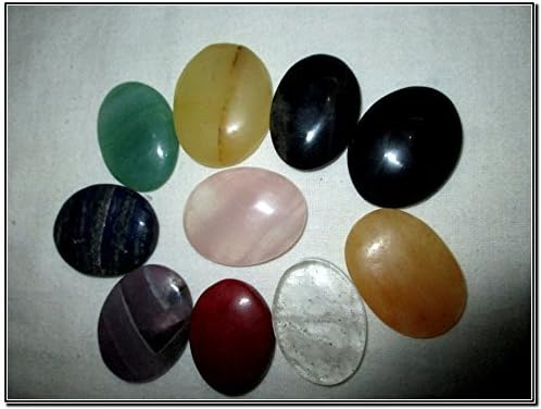 Fantastic 10 chakra gemstone oval de pedra cálculo de palmeira cálculo de pedra de pedra geometria geometria platônica