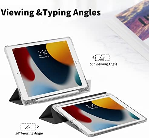 Caixa AOUB Compatível com iPad 9/8º/7º geração, iPad 10,2 polegadas com porta -lápis, capa de trívolo inteligente de TPU, com