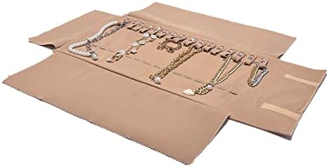 UnionPlus Velvet Travel Jewelry Case Roll Saco para colchetes de colares, excelente organizador de jóias para viagens