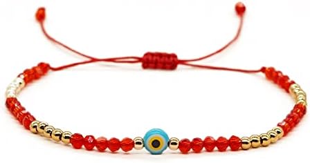 Braceletes de Olhos do Mal do Nomano para homens meninas meninos Red Jóias minimalistas de pulseira de cristal ajustáveis