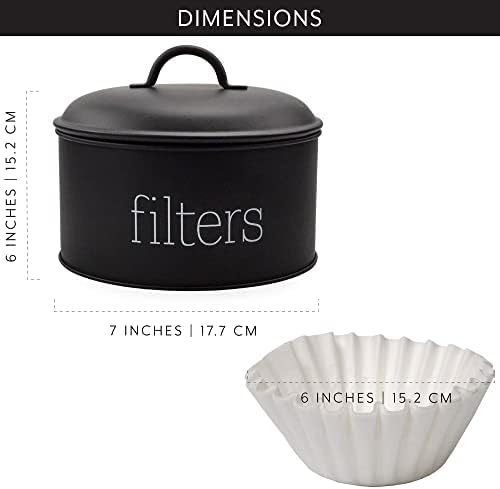 Suporte de filtro de café de cesta de Auldhome, recipiente de armazenamento de filtro de esmalte no design moderno de