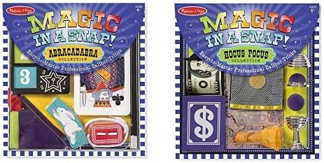 Melissa e Doug Magic em um snap! A Abracadabra Collection Magic Tricks Set e Magic em um snap! Hocus Pocus Collection Magic Tricks Set