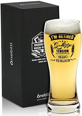 Melhores presentes de aposentadoria exclusivos para o homem, adeus, tensão Olá, cerveja de pensão Glass 15 oz, para pai,