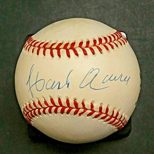 Hank Aaron Hof assinou 715 beisebol do 25º aniversário com letra JSA completa - bolas de beisebol autografadas